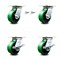 Service Caster 5 Inch Green Poly on Cast Iron Swivel Caster Swivel Locks 2 Brakes SCC, 2PK SCC-35S520-PUB-GB-BSL-2-SLB-2 - alternate 1